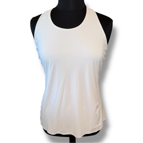 ZELLA Nova Perforated Racerback Tank - Grey Glacier Plus 2X - Picture 2 of 14